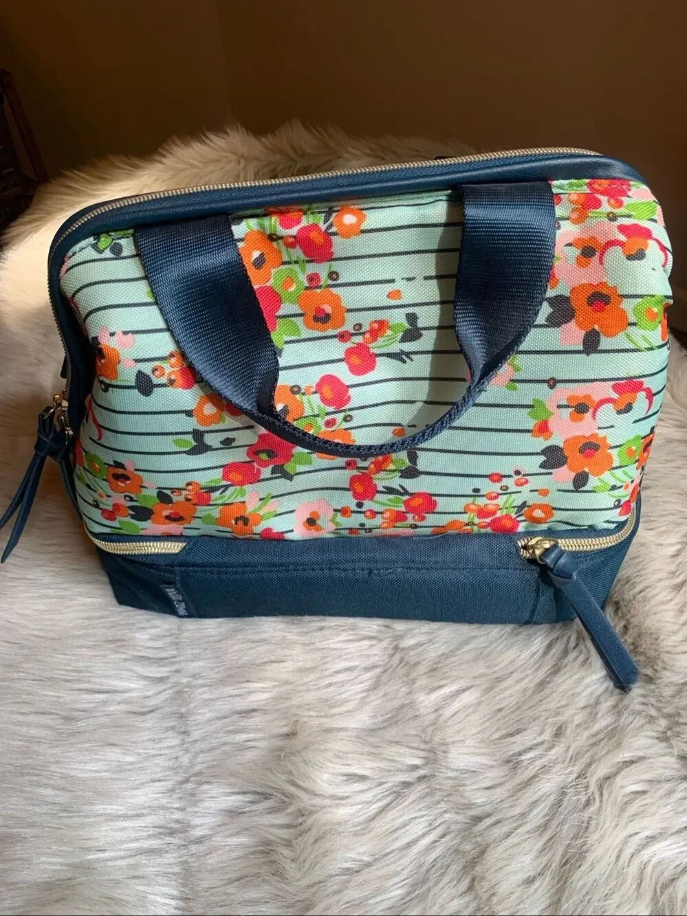 Dabney Lee Lunch Tote Bag Floral and  Navy
